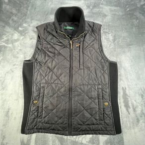 Lauren Ralph Lauren Womens Gilet Size M Black Quilted Bodywarmer - Ribbed