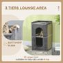 81cm Cat Scratching Barrel, with Two Cat Houses for Indoor Cats, Grey Image 4