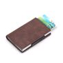 PU Leather Aluminum Holder Pocket ID Card RFID Blocking Mini Magic Wallet Automatic Credit Card Coin Purse Image 3