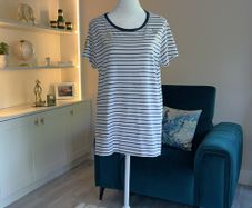 Ladies Navy & White Stripped Regatta Short Sleeved Tee Shirt
