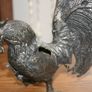 Vintage Pair of heavy Metal Fighting Roosters Cocks Decorative H-8" and H-9,3" Image 6
