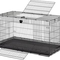 Pets Medium Wabbitat Rabbit Cage, Grid Mesh Floor, Removable Tray, Top & Front Door Access, Rust Resistant Finish, No Tools Required