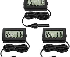 FREE EXPRESS SHIPPING Digital Thermometer Hygrometer with Probe Thermometers Temperature Humidity Gauge Meter for Reptile Incubator Poultry Office Living Room 3PCS