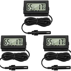 FREE EXPRESS SHIPPING Digital Thermometer Hygrometer with Probe Thermometers Temperature Humidity Gauge Meter for Reptile Incubator Poultry Office Living Room 3PCS