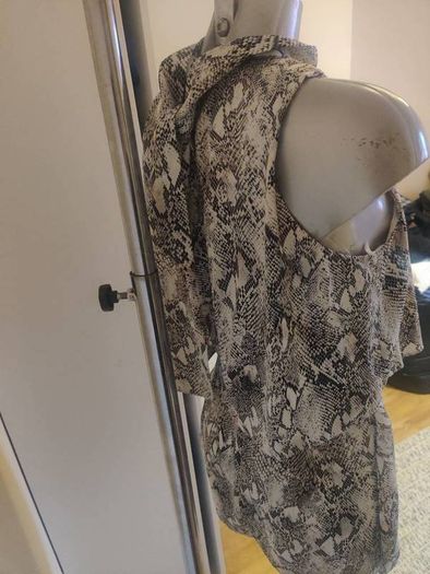 River Island Grey Snake Print High Neck Tiered Playsuit size UK10 EU36 Perfect condition Postage included