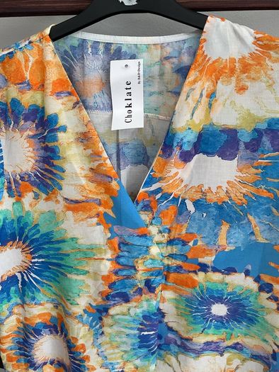 dress 100% cotton dress one-size multi colour summer