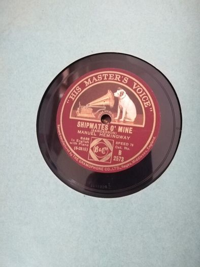 Antique book with 12 his master voice records