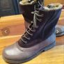 Clarks Fur Lined Leather Girls Boots - 1F - New Image 8