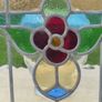 Antique leaded stained-glass panel in the Art Nouveau style. Image 5