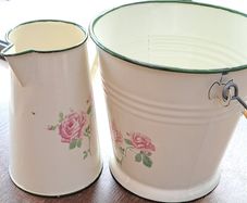 Floral jug and bucket