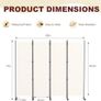 4 Panel Room Divider Folding Privacy Screen, Freestanding Room Partition with Lockable Wheels, Portable Image 2
