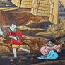Vintage Chinoiserie Lacquered Wood Fireplace Screen Image 3