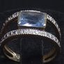 Vintage 9ct Gold Blue Topaz Style Ring 375 Hallmarked Size 54 Image 2