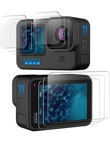 Screen Protector for GoPro Hero 11/10/9 Black with Camera Lens Protector, Tempered Glass Film, Easy Installation, HD Clear, 3-Pack Each