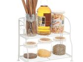 BRAND NEW 2 Tier Foldable Rack Kitchen Wall Hanging Shelf Space Saving Home Organizer