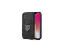 For iPhone XR Case Hybrid Cover Rugged Armor Shockproof Magnet Ring Holder Stand - FHT02IPK5