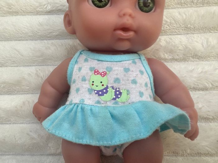 Berenguer Lil Cutesie Chubby approx. 9" Baby Doll Green Eyes 18-14 Used Please see photos