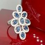 Silver Blue & White Sapphire Ring Image 7
