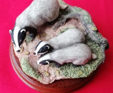 Rare Badger & Cubs (Border Fine Arts) Vintage