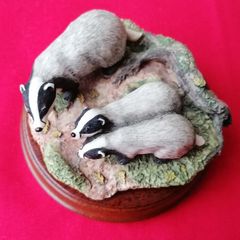 Rare Badger & Cubs (Border Fine Arts) Vintage