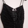 Motel Rocks Black Zebra Flocked Mesh Lace Up Cami Tank Top Size S Image 7