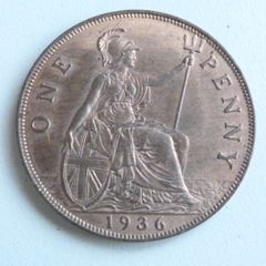 Superb 1936 English penny