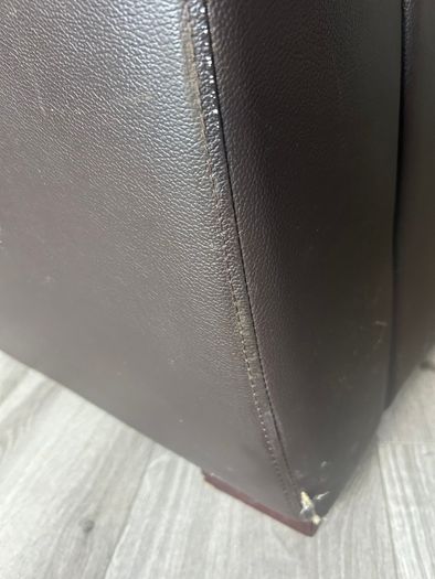 Chocolate brown leather 3+2 seater sofa set