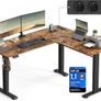 Vintage Height Adjustable Desk L shaped Corner Desk 160 x 140 cm Image 6