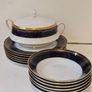 NEW The Royal "Romanov" Collection by Christineholm Cobalt Blue  and Gold Dinner Set Image 2