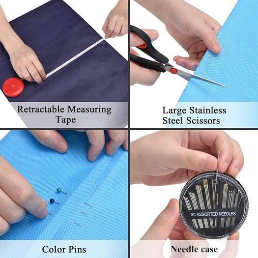 NEW SALE | 184 Pcs Premium Large Sewing Supplies with PU Case,38 XL Thread Spools,Scissors,Thimble,Threader,Needle,Suitable for Traveller,Adults,Kids,Beginner,Emergency,DIY and Home Button Repair Kit