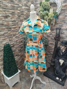 vintage 60s 70s funky print dress