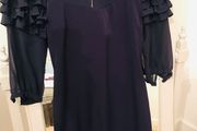 Stunning French Navy Ruffle Sleeve Dress size 6