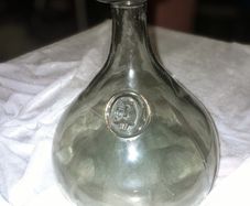 Holmegaard heavy Viking decanter olive grey