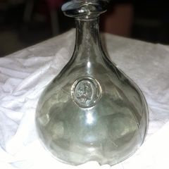 Holmegaard heavy Viking decanter olive grey
