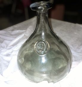 Holmegaard heavy Viking decanter olive grey