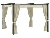 Gazebo with Curtains 3x3 m Cream Steel