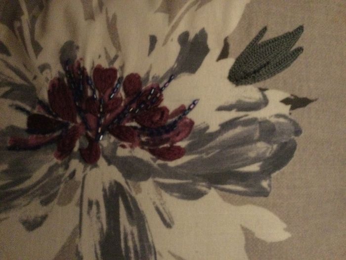 Grey and purple curtains from Next with matching cushion and canvas print