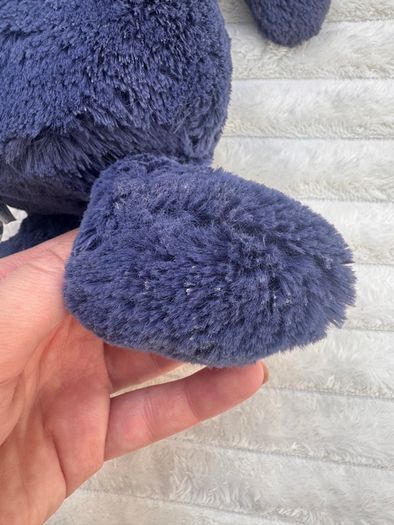 Jellycat Bashful Navy Bunny approx. 31cm - DIRTY some kind of paint in the like on the tag Used PLease see photos