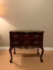 Vintage two-drawer chest with brass handles