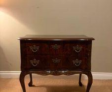 Vintage two-drawer chest with brass handles