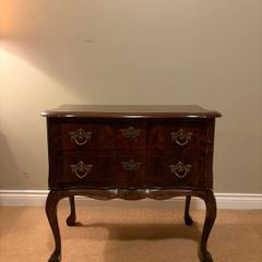 Vintage two-drawer chest with brass handles
