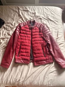 DKNY Burgundy Leather-Effect Jacket