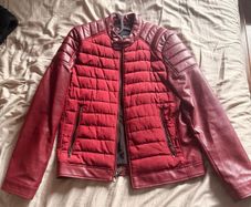 DKNY Burgundy Leather-Effect Jacket