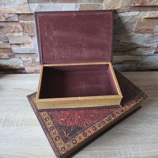 Vintage Nesting Faux Book Storage Boxes - Set of 2 Ornate Persian Design