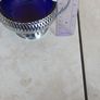 Vintage Queen Anne Cobalt Blue Glass & Chrome Plated Cream & Sugar Bowls Set of 2 Image 3