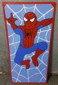 Large painted double side spiderman on board