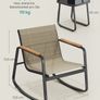 3-Piece Garden Rocking Chair Set with Table Image 4