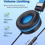 SALE Headphones, Childrens Headphones for Boys, 85/94dB Volume Limited, Stereo Sound, Foldable, Untangled Wires, 3.5mm Jack for School/Travel Image 4