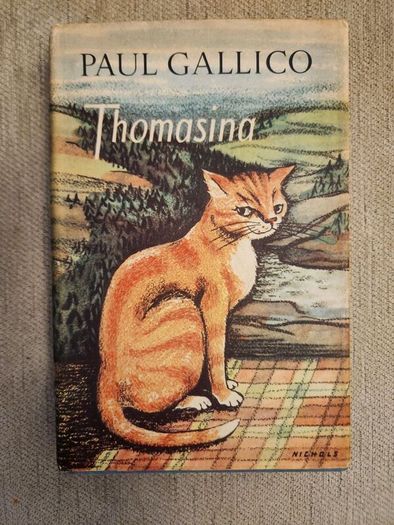 Paul Gallico books. Flowers  for Mrs Harris, Thomasina, and The small miracle. All hardback with dustjacket in good condition. Thomasina is a first edition.35