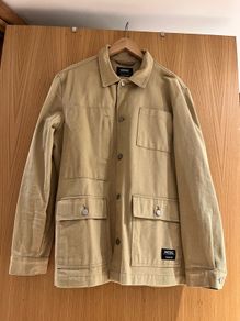 WeSC Overshirt Men's Large Beige Canvs Unisex Work Jacket Chore Coat - New